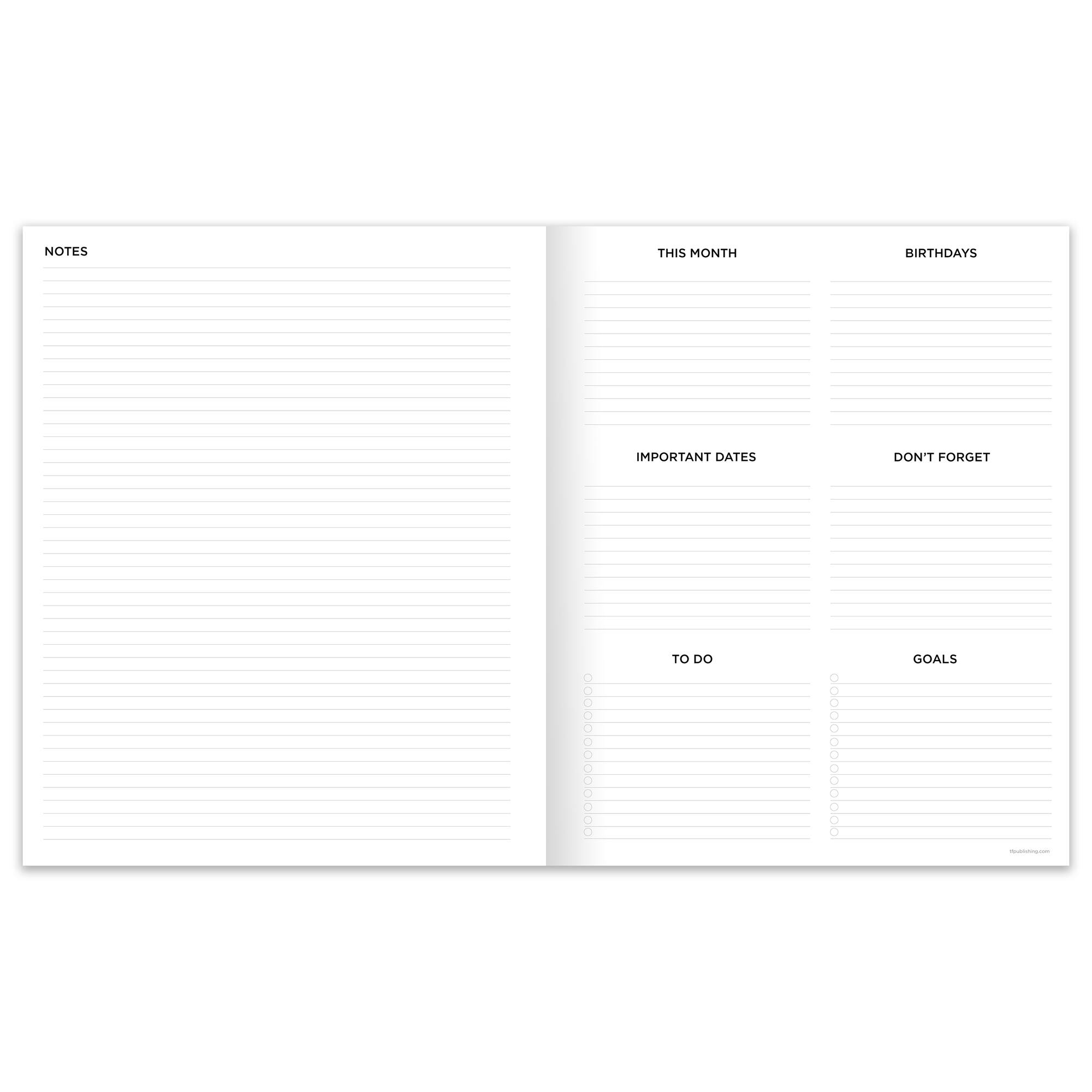 TF Publishing 2025-2026 Charming Flowers Large Monthly Planner